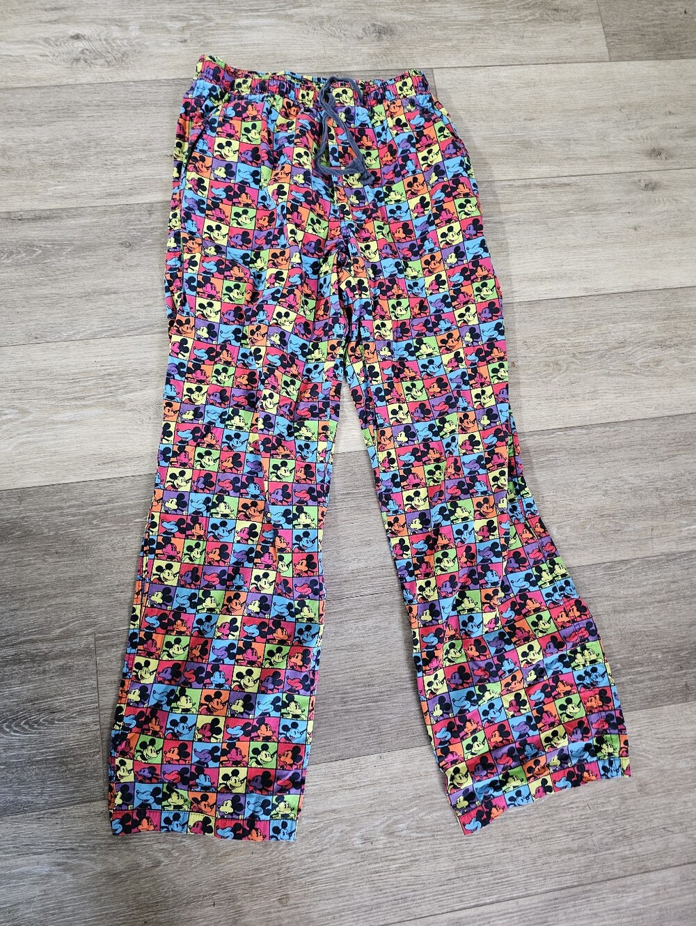 Disney Neon Mickey Grid Kids Pajama Pants